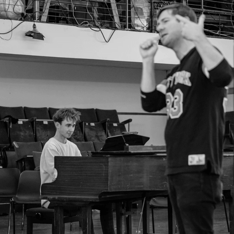 Flynn in rehearsals for Songs for a New World at the London Palladium (2020)