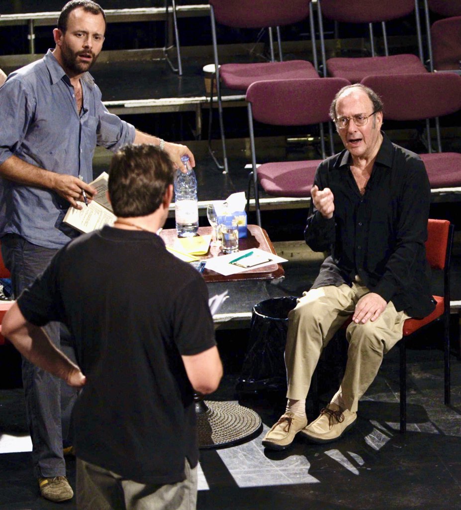 Harold Pinter and Harry Burton in rehearsal